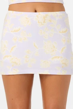 Alyssa Jacobean Floral Knit Short Skirt