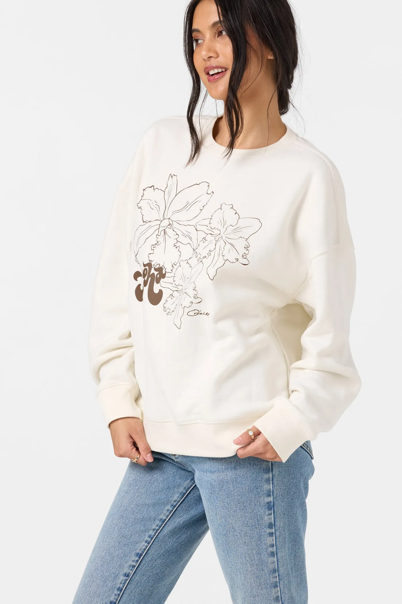 Ariah Hawaii Oversized Crew Neck Fleece