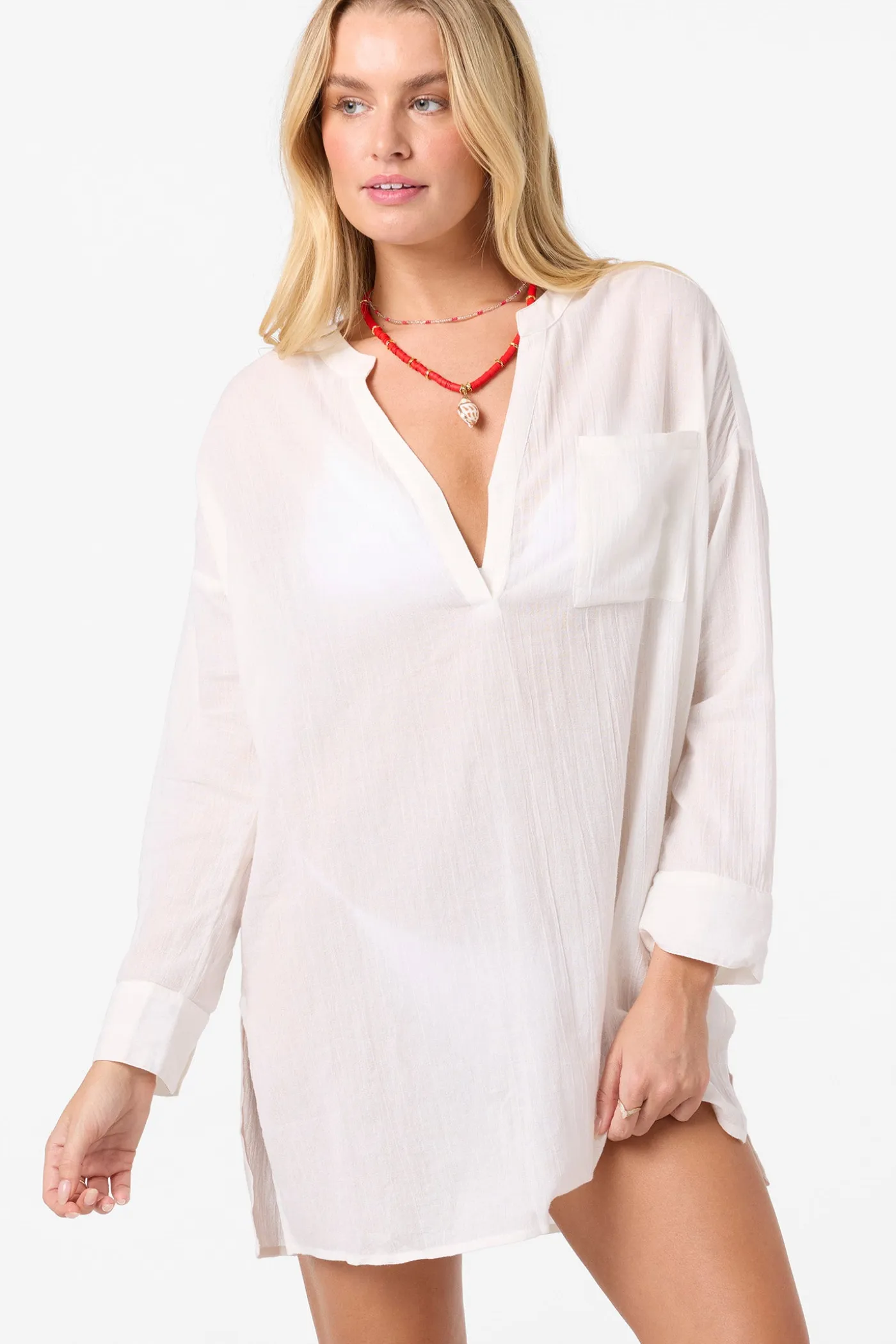 Belizin Long Sleeve Cover-Up Dress