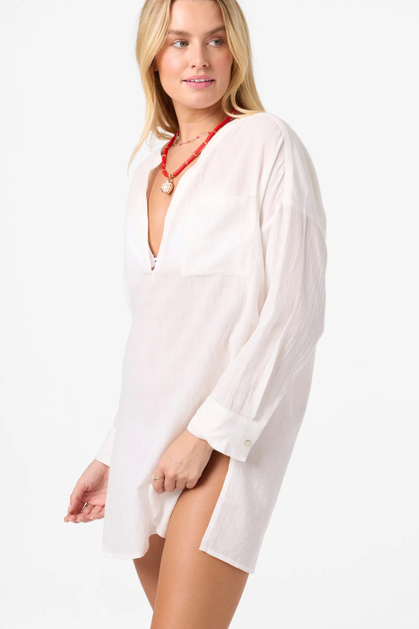 Belizin Long Sleeve Cover-Up Dress