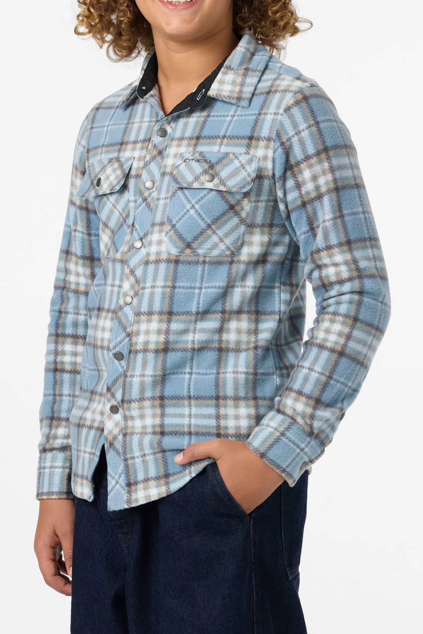 Boy's Glacier Plaid Superfleece Long Sleeve Shirt