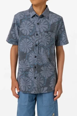 Boy's UPF Slub Standard Woven Shirt Button