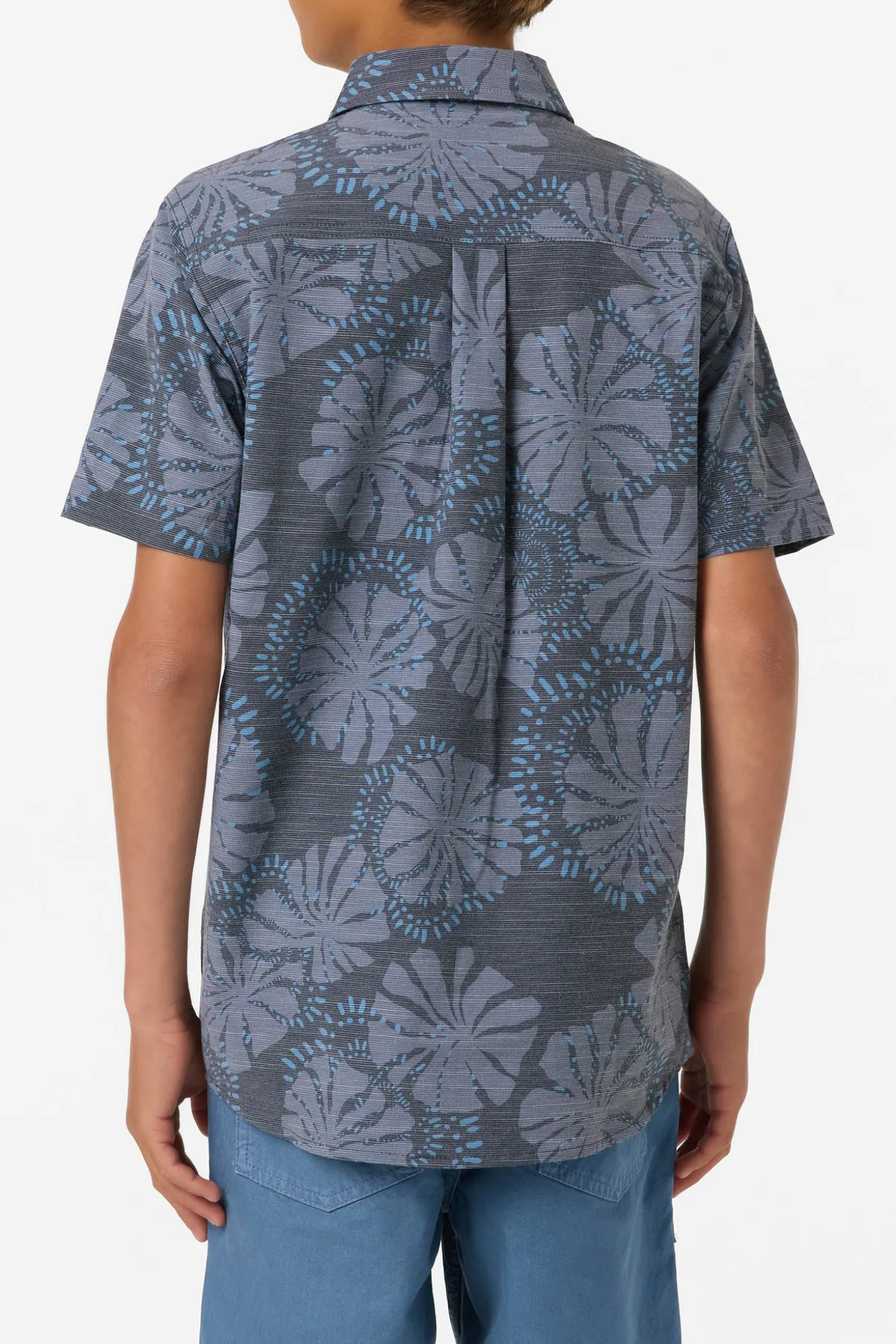 Boy's UPF Slub Standard Woven Shirt Button