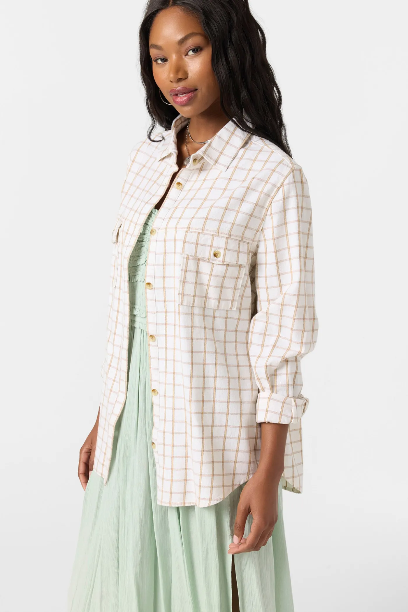 Brooks Flannel Long Sleeve Top