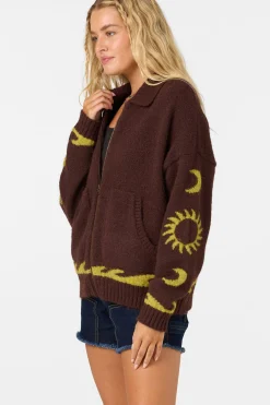 Corrine Zip Up Long Sleeve Sweater
