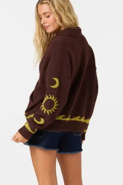 Corrine Zip Up Long Sleeve Sweater