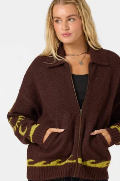 Corrine Zip Up Long Sleeve Sweater