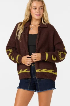 Corrine Zip Up Long Sleeve Sweater