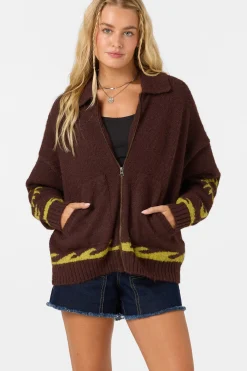 Corrine Zip Up Long Sleeve Sweater