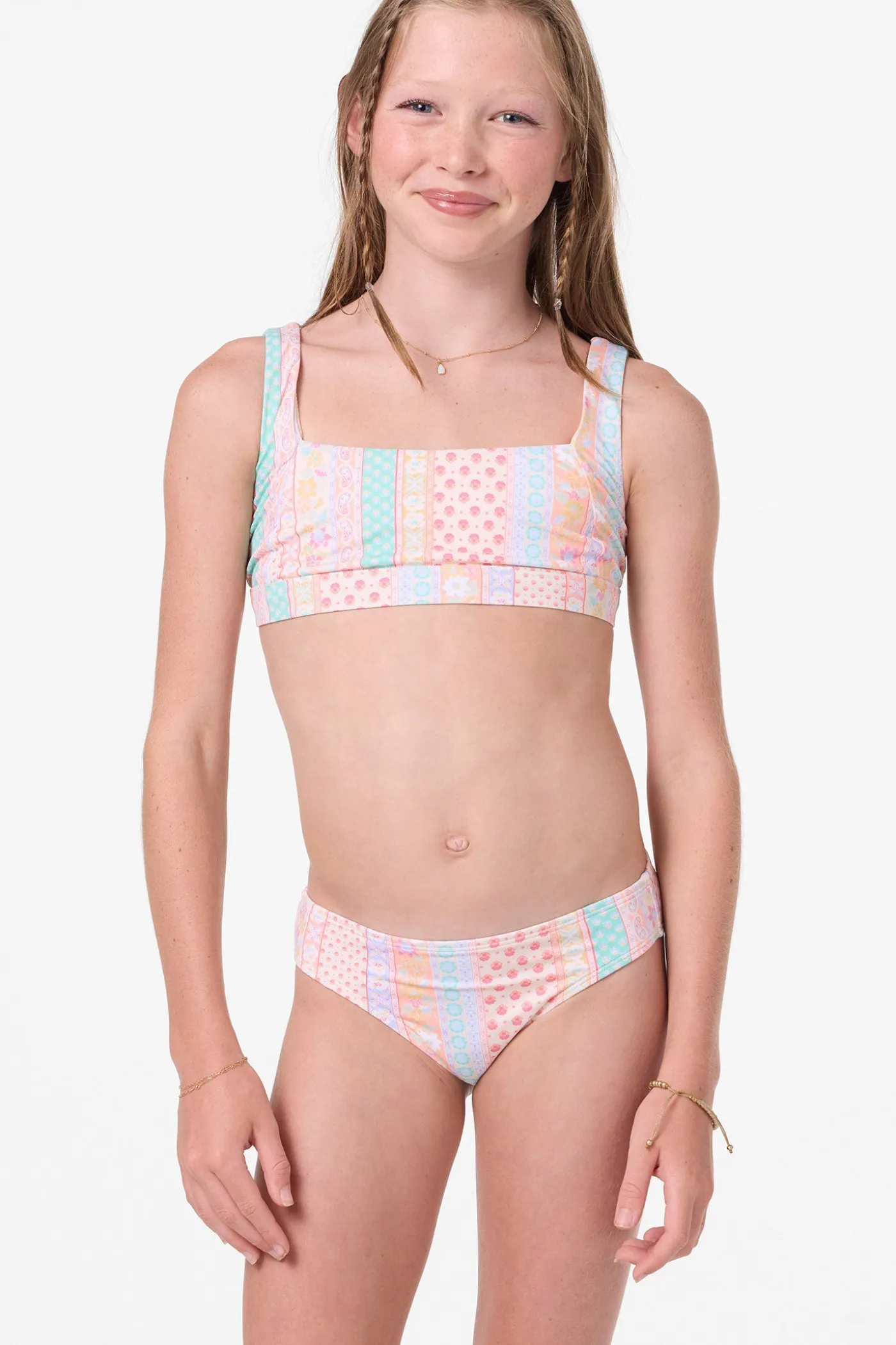 Girl's Bali Floral Square Neck Set