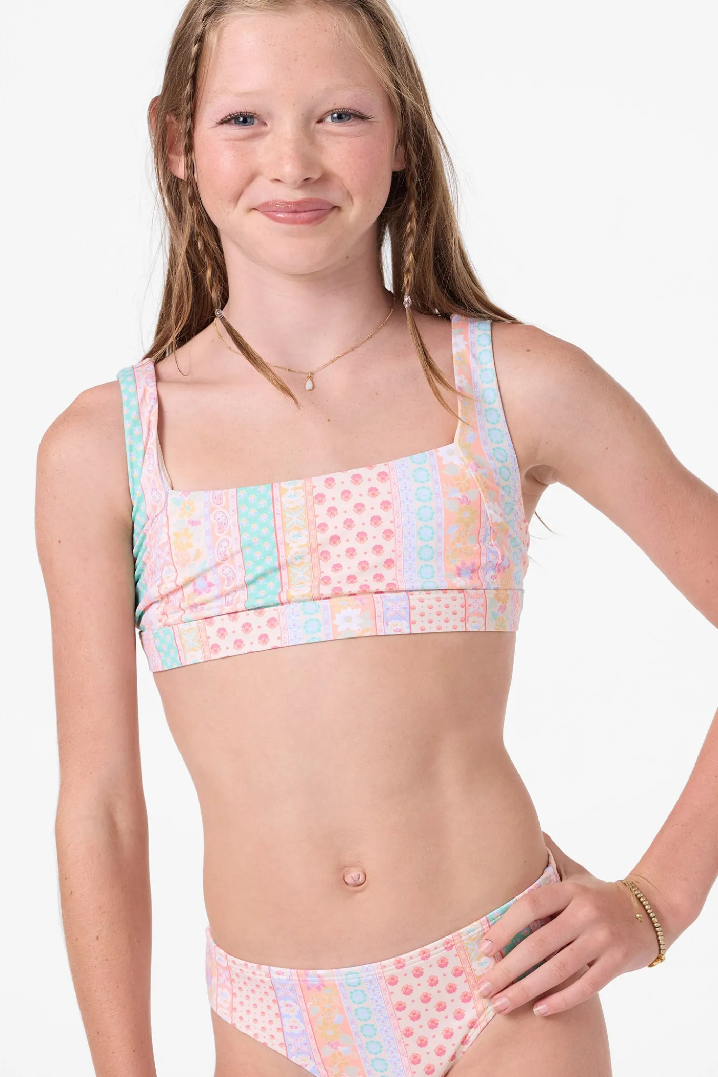 Girl's Bali Floral Square Neck Set
