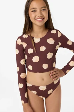 Girl's Camila Shell Long Sleeve Crop Top Set
