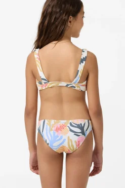 Girl's Cora Geo Square Neck Swim Set