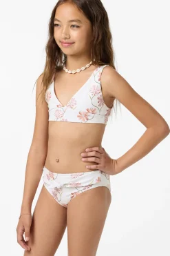 Girl's Ivy Floral Fixed Tri Swim Set