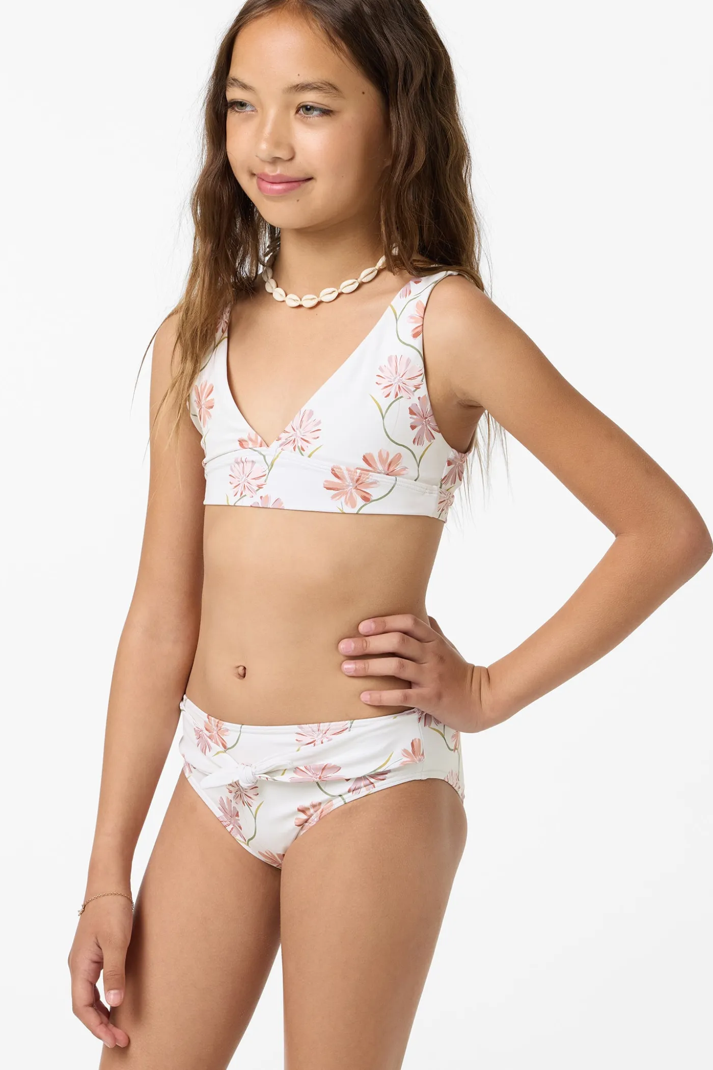 Girl's Ivy Floral Fixed Tri Swim Set