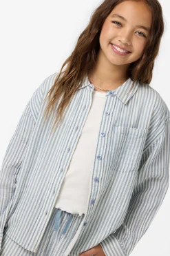 Girl's Leni Stripe Relaxed Long Sleeve Top