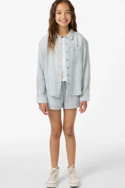 Girl's Leni Stripe Relaxed Long Sleeve Top