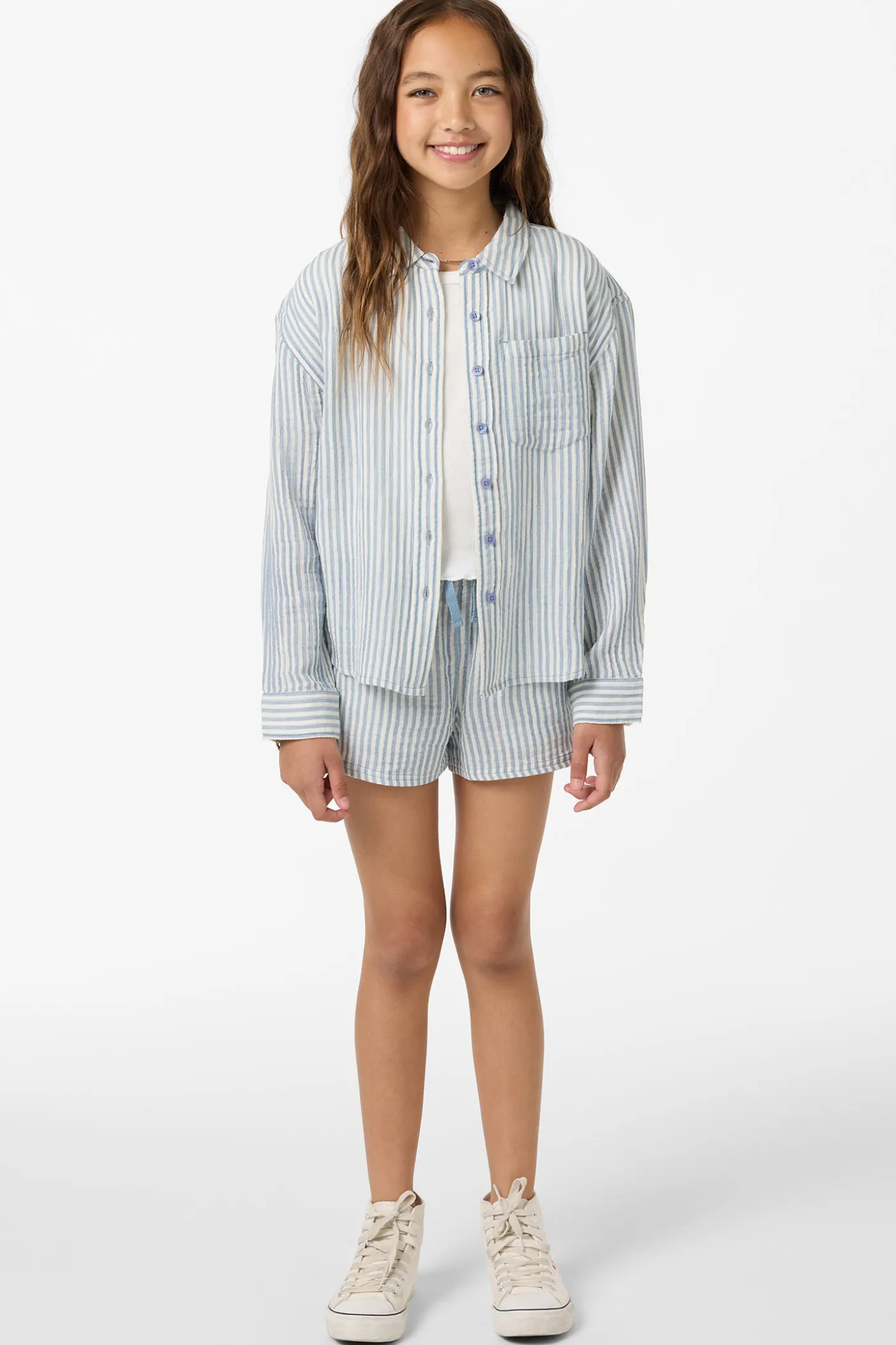 Girl's Leni Stripe Relaxed Long Sleeve Top
