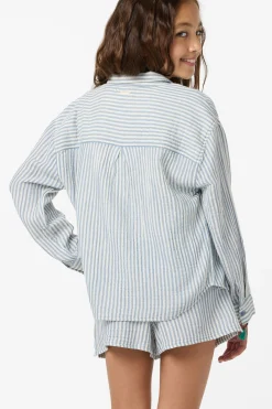 Girl's Leni Stripe Relaxed Long Sleeve Top