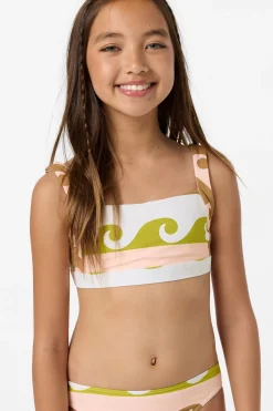 Girl's Lilly Wave Geo Square Neck Bralette Top Set