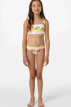 Girl's Lilly Wave Geo Square Neck Bralette Top Set