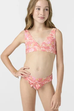 Girl's Nayomi Floral Fixed Tri Top Set