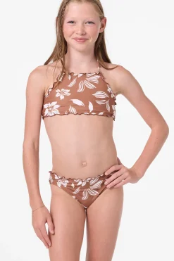 Girl's Nomad Floral Ruffle Edge High Neck Set