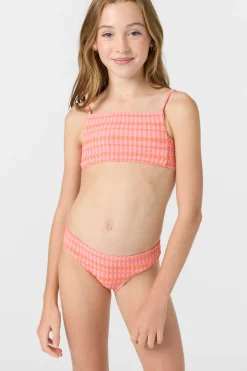 Girl's Paradise Plaid Square Neck Bralette Top Set