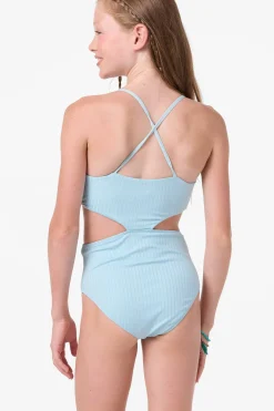 Girl's Shorebreak Rib Knot Front One-Piece