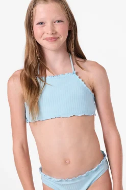 Girl's Shorebreak Rib Ruffle Edge High Neck Set