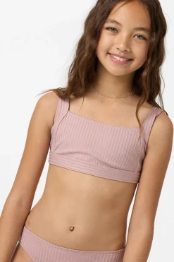 Girl's Shorebreak Rib Square Neck Swim Set