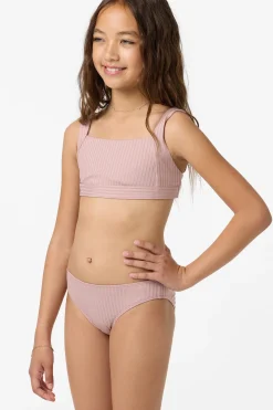 Girl's Shorebreak Rib Square Neck Swim Set