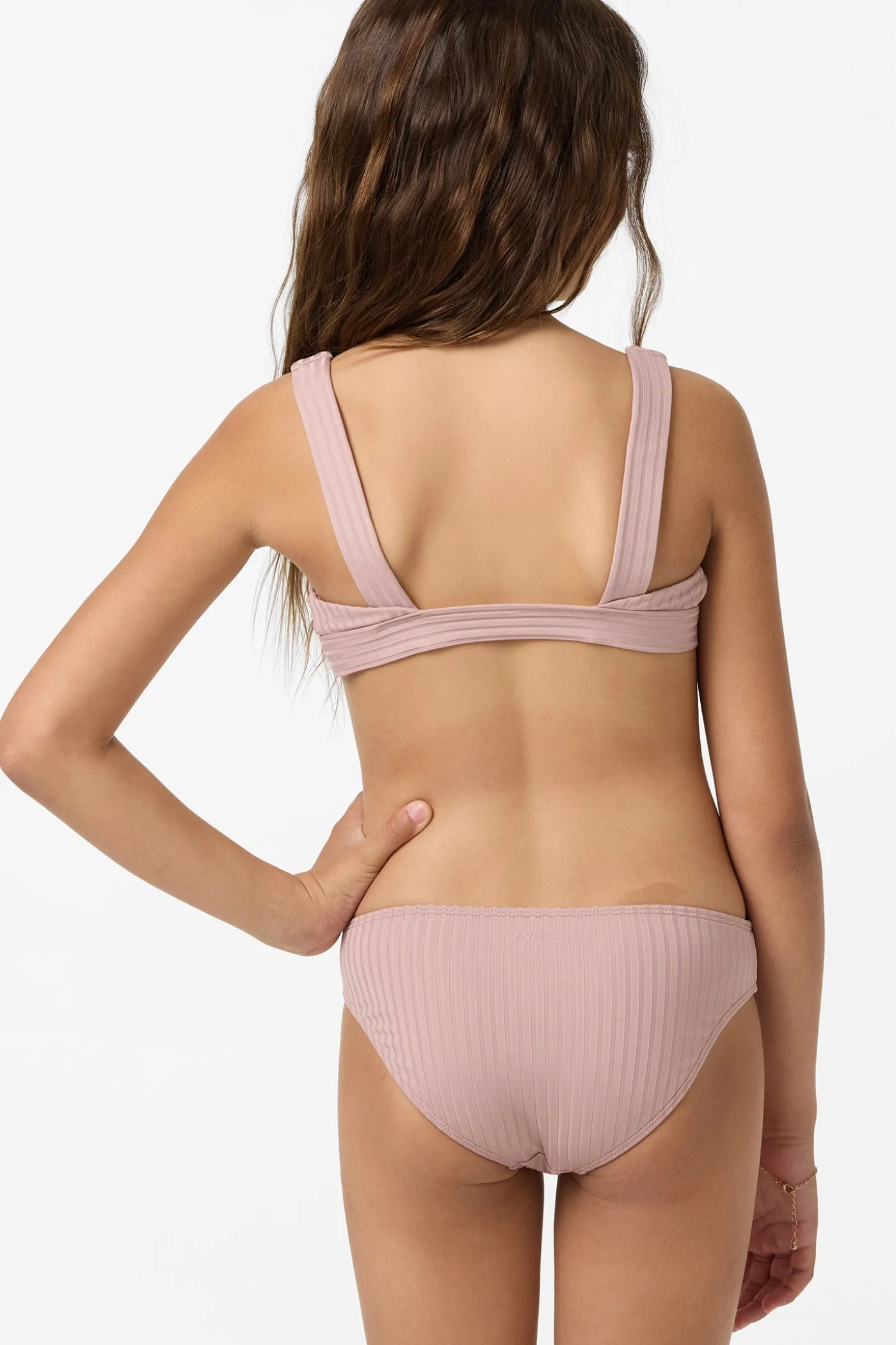 Girl's Shorebreak Rib Square Neck Swim Set