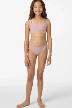 Girl's Shorebreak Rib Square Neck Swim Set