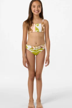Girl's Skylar Palm Tie Back Revo Bralette Top Set