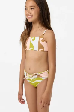 Girl's Skylar Palm Tie Back Revo Bralette Top Set