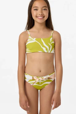 Girl's Skylar Palm Tie Back Revo Bralette Top Set