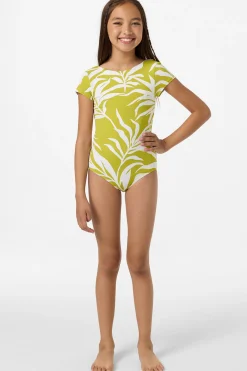 Girl's Skylar Palm Tie Back Surf Suit