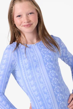 Girl's Surf Abstract Twist Back Surf Suit