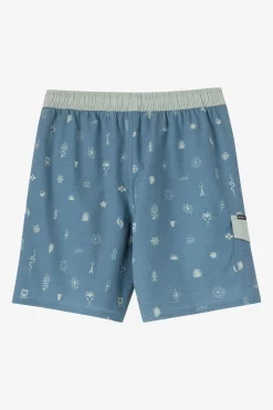 Hermosa Retro Elastic Waist 17" Swim Trunks