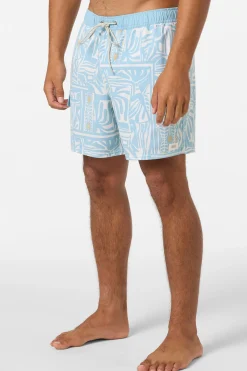 Hermosa Retro 17" Elastic Waist Swim Trunks