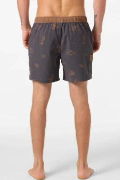 Hermosa Retro 17" Elastic Waist Swim Trunks