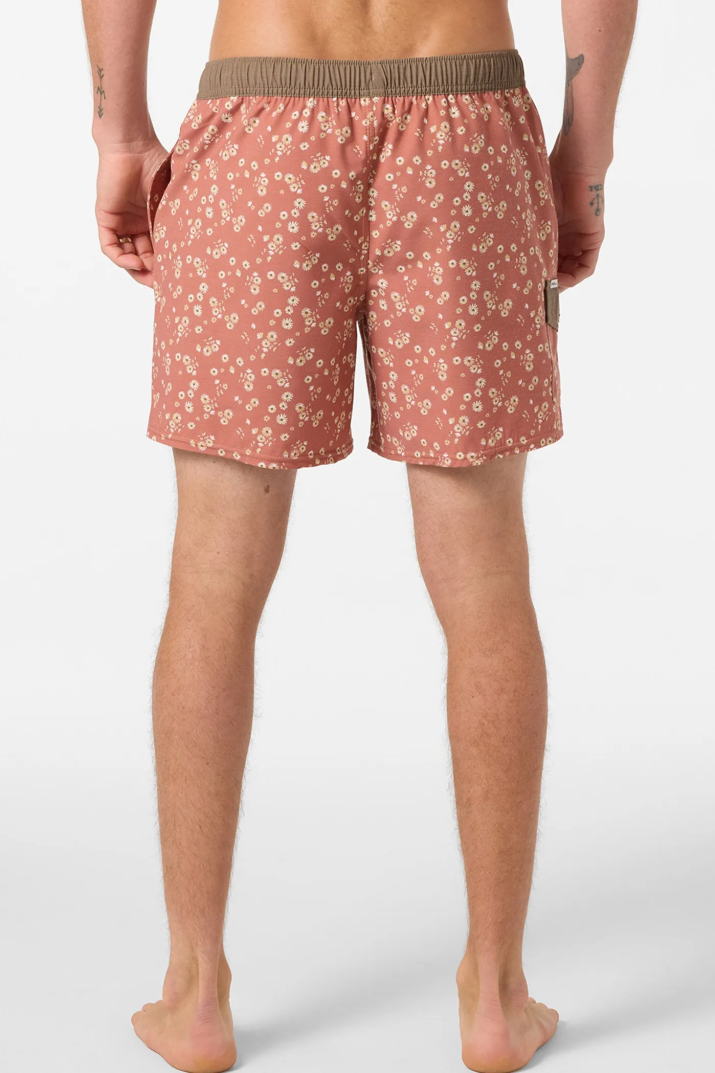 Hermosa Retro 17" Elastic Waist Swim Trunks