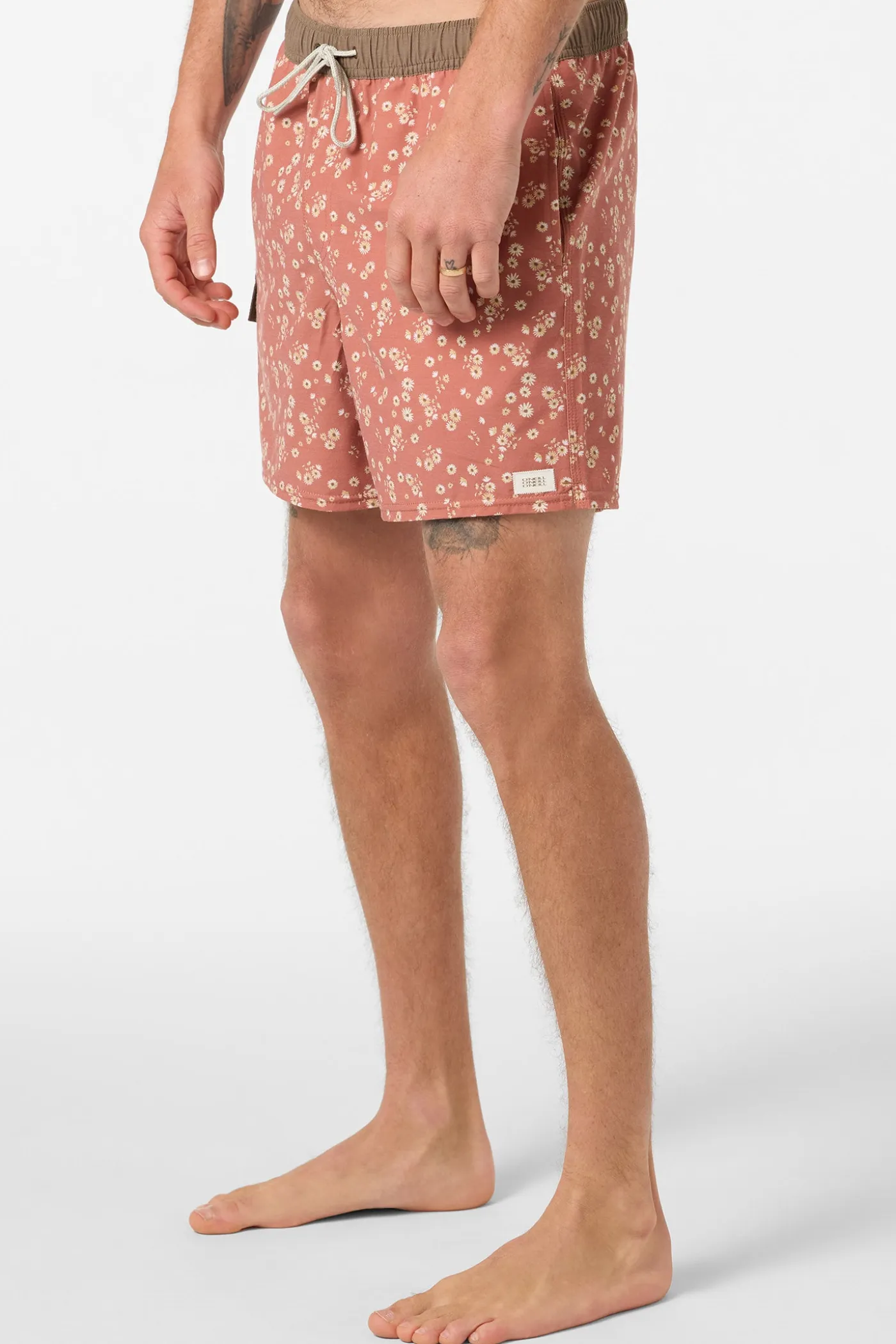Hermosa Retro 17" Elastic Waist Swim Trunks