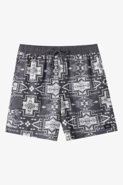 Hermosa Retro 17" Elastic Waist Trunk Swim Trunks