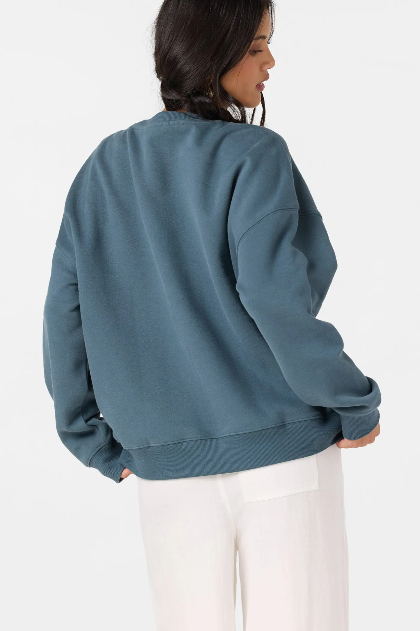 Hibiscus Hawaii Oversized Crew Neck Fleece