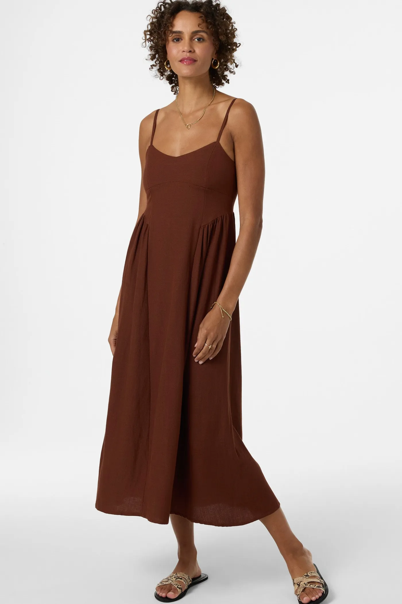 Linden Solid Midi Dress