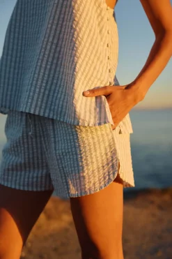 Millie Seersucker Beach Shorts
