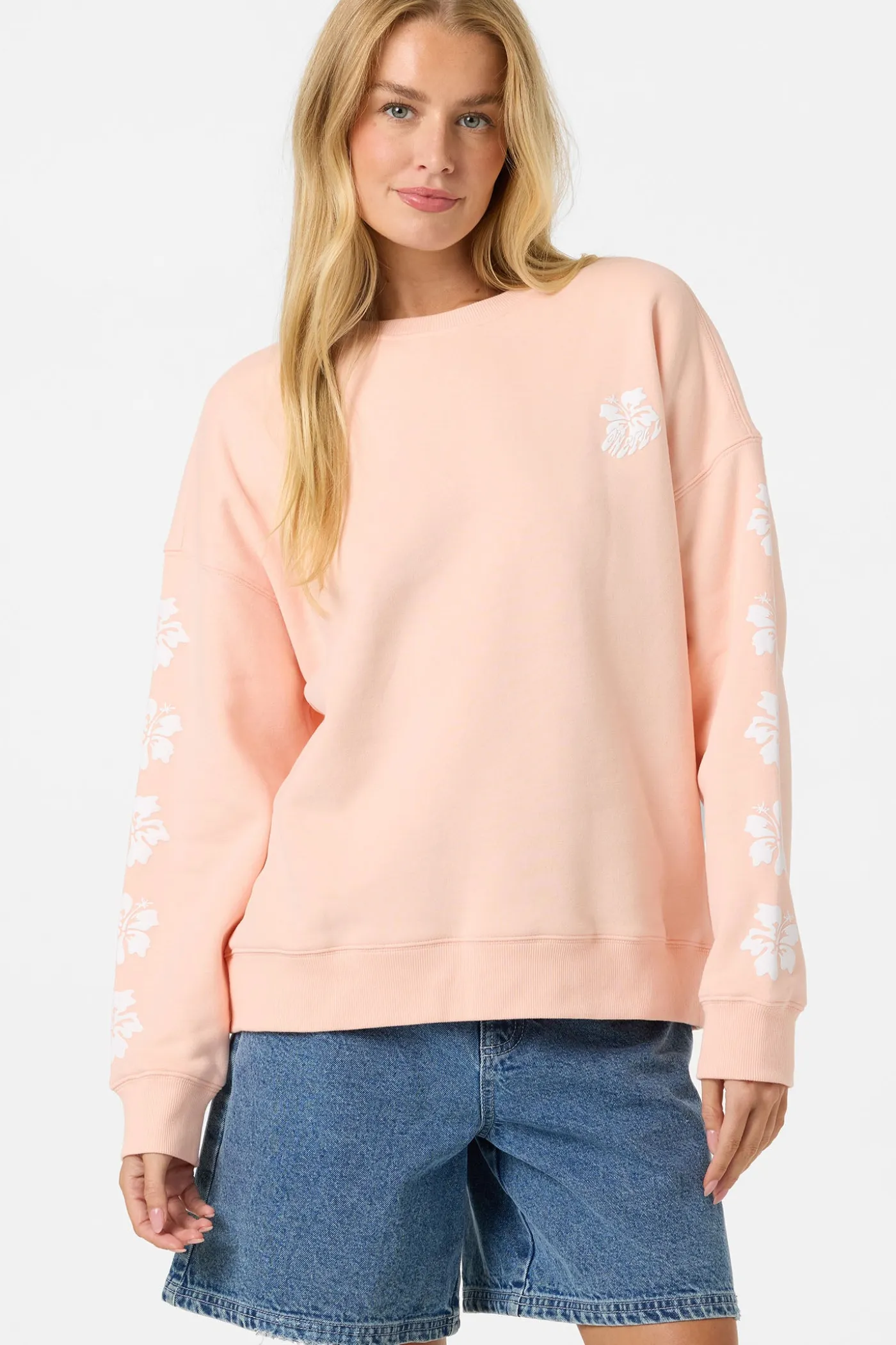 Mini Hibis Oversized Crew Neck Fleece