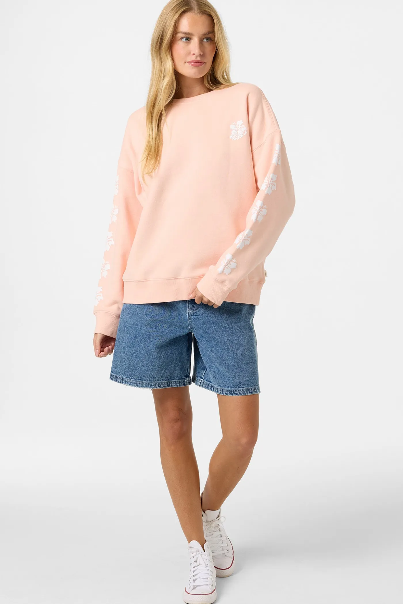 Mini Hibis Oversized Crew Neck Fleece